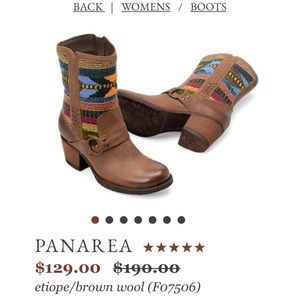 Born Panarea Boots Aztec Blanket and buckle detail